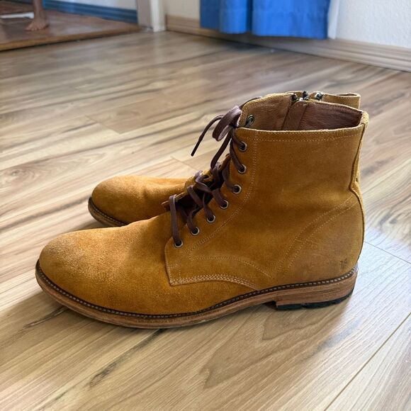 Frye Bowery Lace Up 80340 Mens Brown Suede Zipper Casual Dress Boots Size 13 main image 9